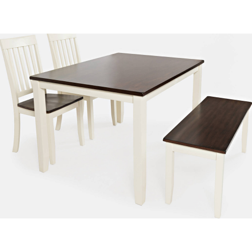 Decatur Lane 4 Piece Dining Set in Brown & White